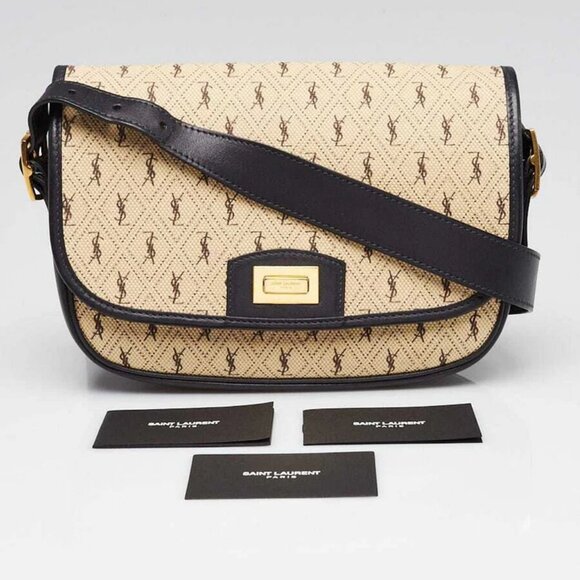 Yves Saint Laurent Beige Canvas Monogram Satchel Crossbody Bag - Picture 11 of 11